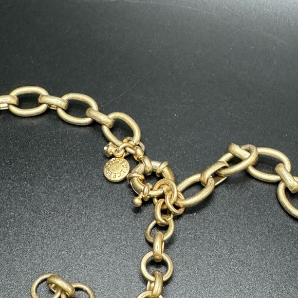 J Crew Matte Gold Tone Clear Rhinestone Necklace - Picture 5 of 7